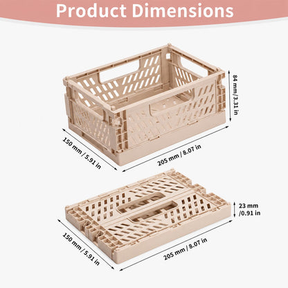 PIANKEKE 4 Pcs Collapsible Storage Boxes, Stackable Storage Baskets, Folding Crates, Foldable Basket