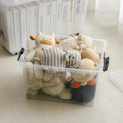 Cetomo 15L*3 Storage Boxes with Lids, Plastic Storage Box with Secure Side Latches, PP Nestable and Stackable Clear Organizer for Home, Office
