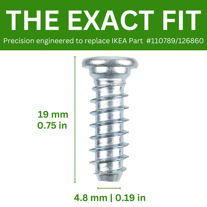 Spare Hardware Parts Bed Frame Screw (Replacement for IKEA Part #110789/126860) (Pack of 10)