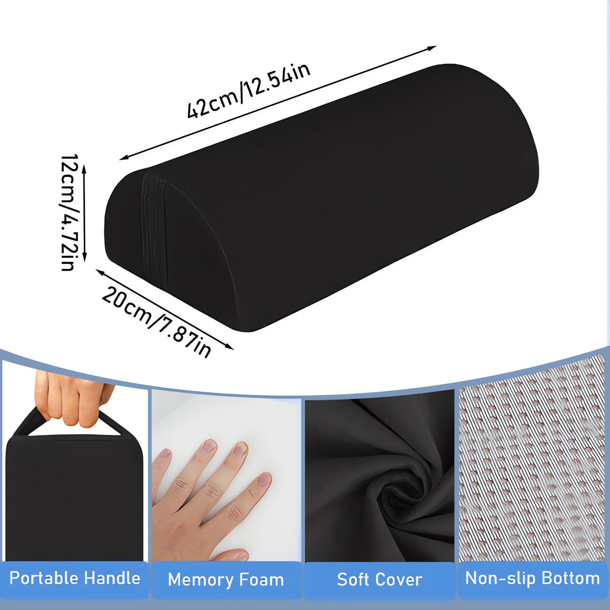 Chiziyixin Foot Rest Under Desk, Ergonomic Desk Footrest Cushion with Washable Cover & Portable Handle