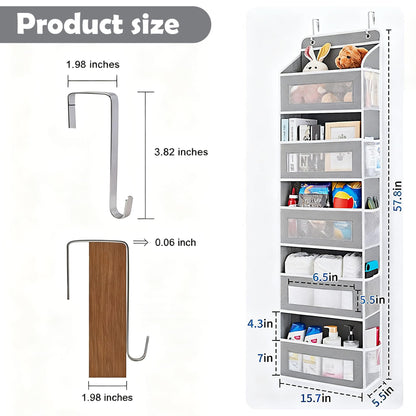 Goodaily Over Door Organiser, Dark Grey Non-Woven Hanging Storage