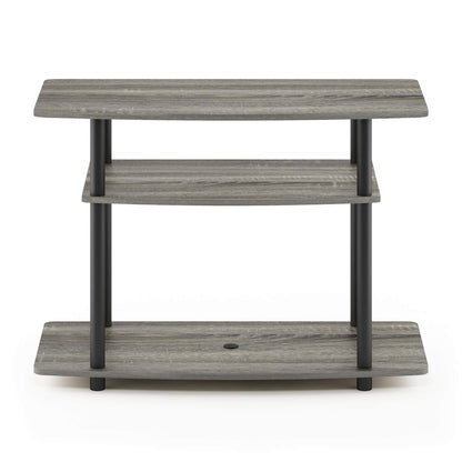Furinno No Tools 3-Tier Entertainment Center Stand, TV Stands, TV Unit, TV Shelf, French Oak/Black