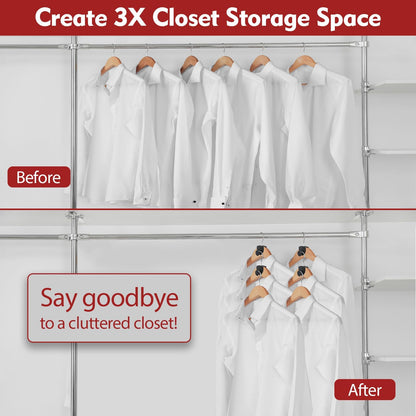 Space Saving Hangers 20Pcs, Upgrade 40Lb(Max) Heavy Duty Hanger Hooks Space Saver for Clothes, Hanger Connector Hooks