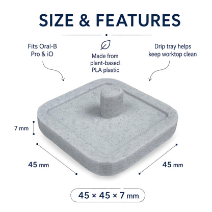 Electric Toothbrush Holder Stand Compatible with Oral-B – Single (Marble Blue mist, Single)