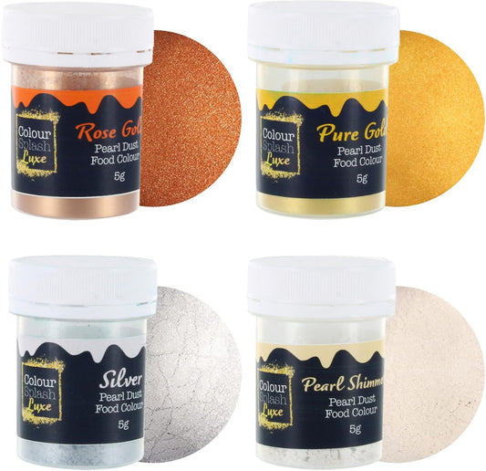 Colour Splash Metallics Multipack, Food Colouring Dust, Powder Colour, Shimmering Finish, Add Sheen To Cake Decorations, Bakes, Icing, Pastes &
