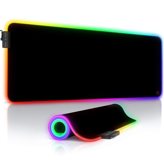 TITANWOLF - RGB Gaming Mouse Mat - 800x300 mm - XXL Extended Large LED Mouse Pad - 7 Multi Colour and 4 Effect Modes ? Non Slip Rubber Base - Mice Mat