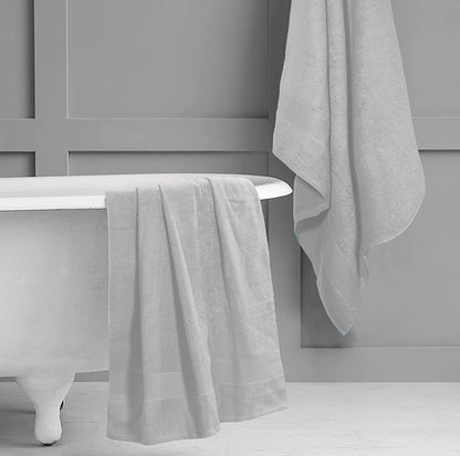 Textile Do Extra Large Super Jumbo Bath Sheet Towel 100% Egyptian Cotton XL Bath Sheets(100 x 200 cm-600 GSM) (Silver)