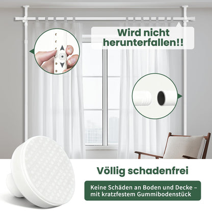 JILRON Room Divider, Tension Rod, No Drilling, for Balcony, Privacy Screen and Changing Room, Adjustable (H110-300 x W183-508 cm), Easy to Install