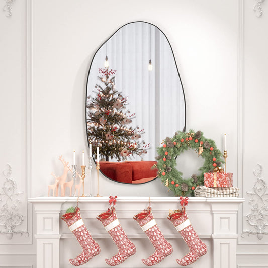 CASSILANDO Irregular Wall Mirror, Asymmetrical Mirror Wall Mounted, Unique Vanity Mirror,Shaped Dressing Mirror Decorative for Living Room, Bathroom,