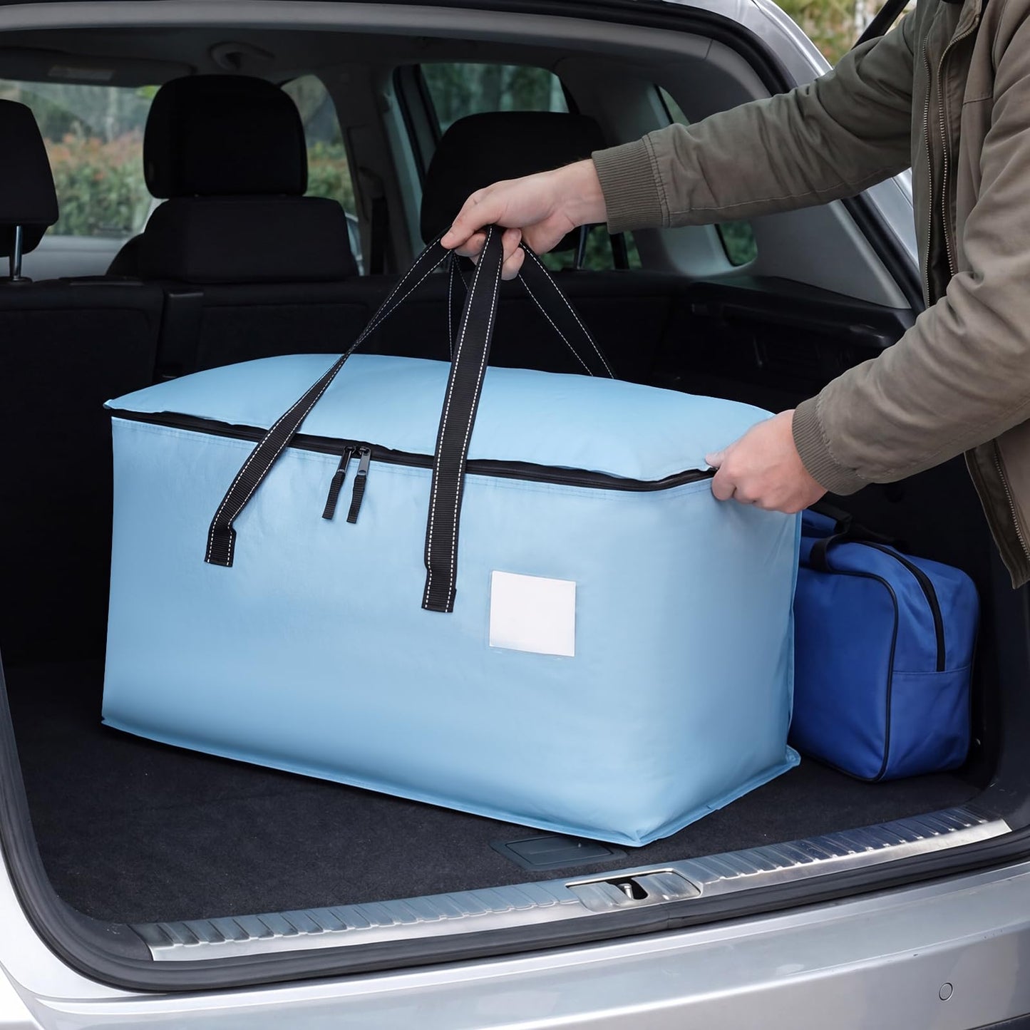 Dntorx 4 Pack 90L Moving Bags,Waterproof Moving Boxes with Zips,Light Blue