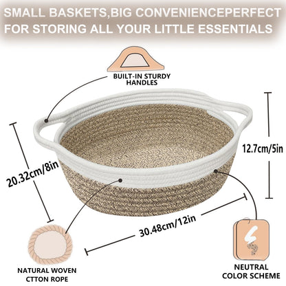 Storage Baskets, 2 Pack Gift Basket With Gift Bags And Ribbons, Woven Basket For Dog Toy Storage, Small Storage Bins For Bathroom Storage