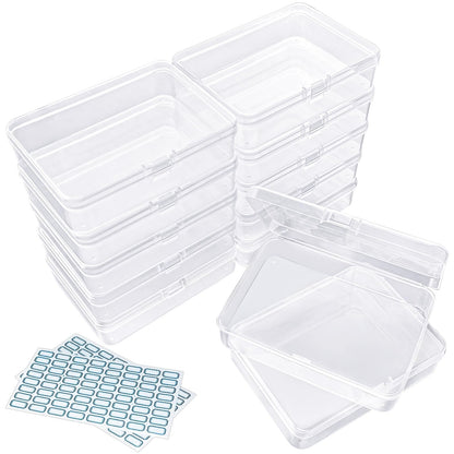 DUOFIRE Small Storage Boxes with Lids, 12 Pieces, 11.3 x 8.4 x 2.9 cm