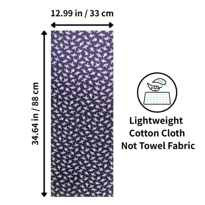 Japanese Tenugui Towel, 34.64"L x 12.99"W, Traditional 6 Patterns Set