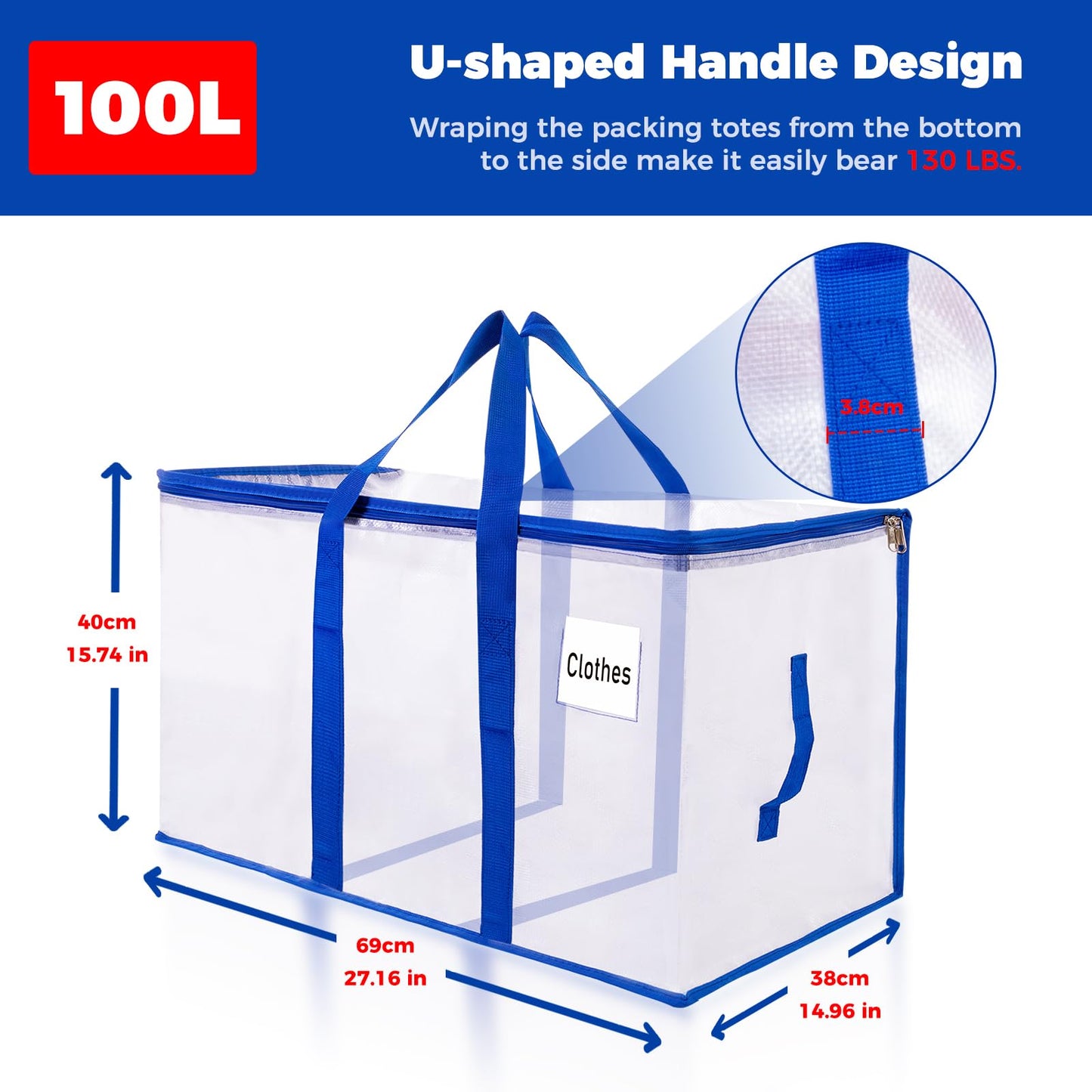 ZFWDSY Moving Bags 105 L,8-Pack Storage Bags Moving Boxes Alternatives