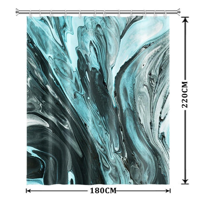 Xiaoterna Modern Abstract Luxury Shower Curtain Dark Green Marble Textured Waterproof Bathroom Curtain 3D Minimalism Gradient Ombre Machine Washable
