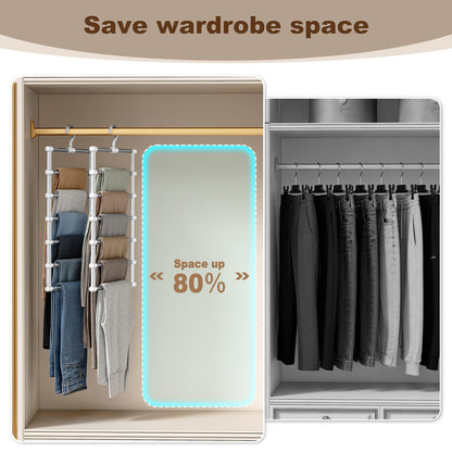 CTIME Trouser Hangers 2 Pack, Space Saving Non-Slip 360° Rotatable Hook
