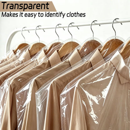 JIUBULUJIU 40 Pack Plastic Clothes Covers, 60 x 140cm Dry Cleaning Bags