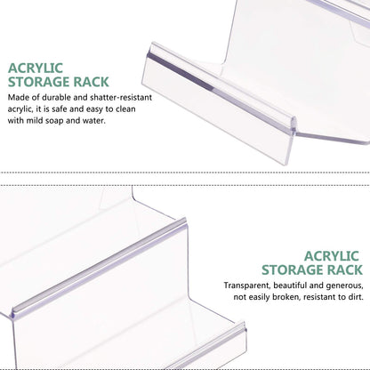Cabilock Clear Acrylic Desktop Wallet Rack 2 Tier Storage Display Stand Holder for Purse Handbag Organizer Compact 5.71 X 5.51 X 4.72 Inch