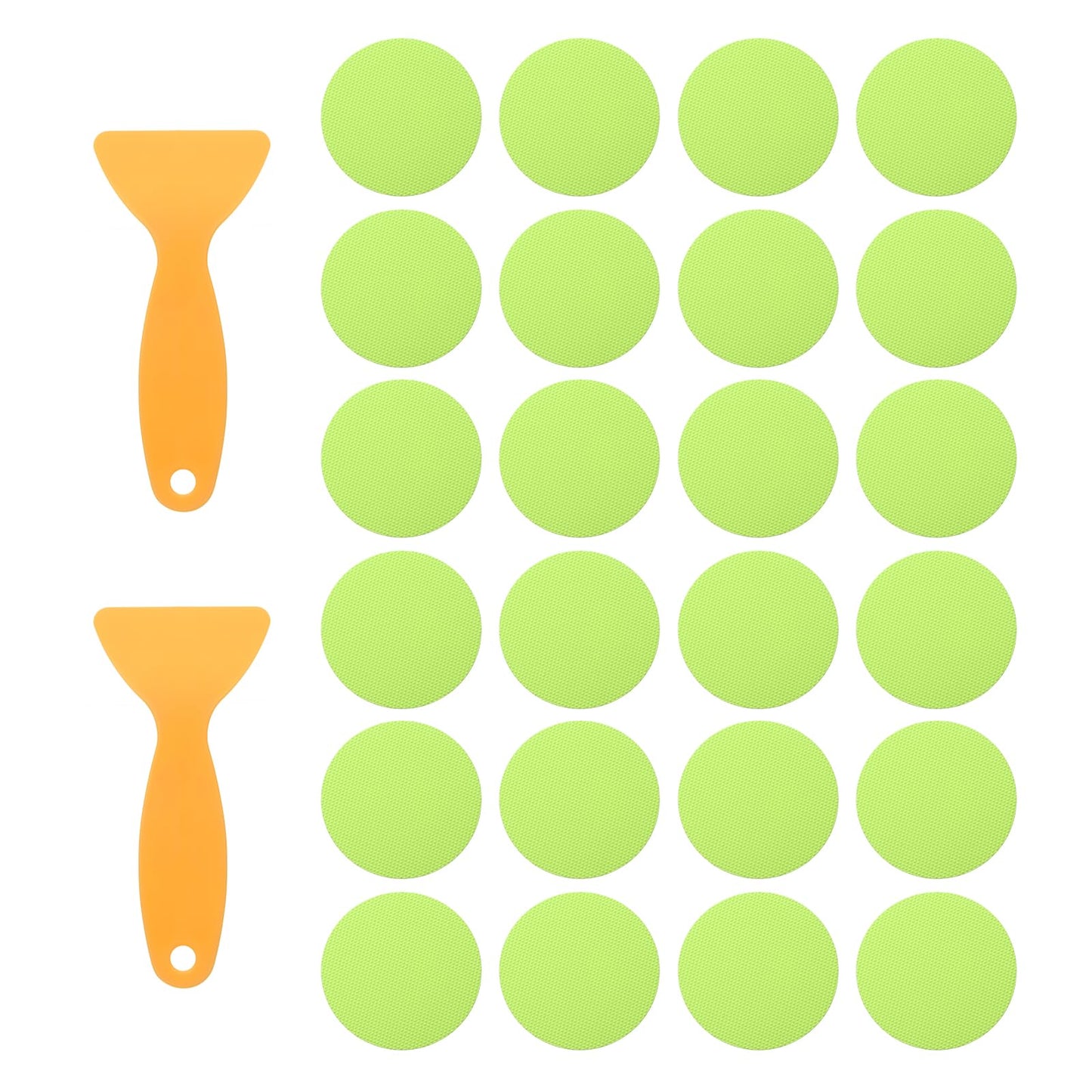 sourcing map 24pcs Non-Slip Bathtub Stickers,PEVA Anti-Slip Shower Stickers Showers Treads Round Appliques with 2 Pcs Scraper for Bath Tub Shower