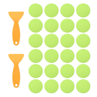sourcing map 24pcs Non-Slip Bathtub Stickers,PEVA Anti-Slip Shower Stickers Showers Treads Round Appliques with 2 Pcs Scraper for Bath Tub Shower