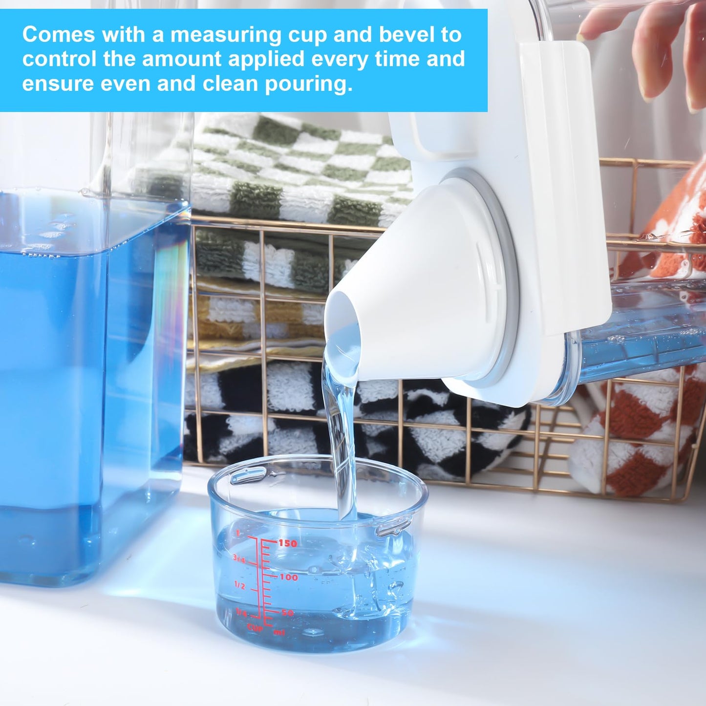 Invalidism 2 Pack Washing Powder Storage,1800ml Laundry Detergent Dispenser with Measuring Cup