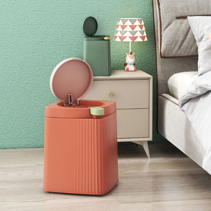 Zhongren Small Waste Paper Bin with Push Lid Kitchen Bathroom Living Bins Recycling Square Office Wastebasket Dustbin Home Bedroom Trash Can Garbage