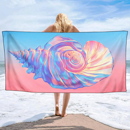 YISUMEI Pink Conch Beach Towels for Adults Extra Large 180 x 90 cm, Microfibre Lightweight Quick Dry Towel for Swimming Pool Cruise Travel Sports