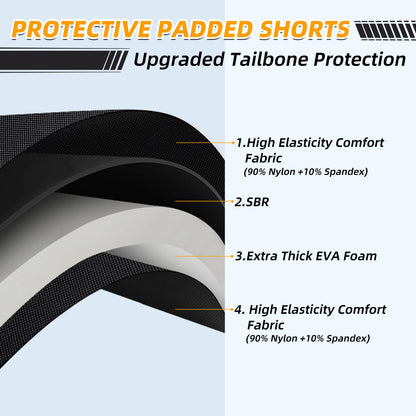 Cienfy 3D Hip Protective Padded Shorts EVA Tailbone Pad Impact Gear for Skiing Skating Snowboarding Skateboarding (Large)