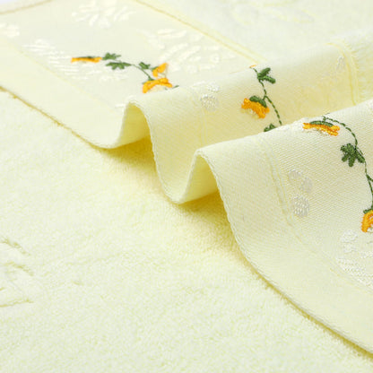 HMETOL Soft Absorbent Floral Embroidered Hand Towels for Bathroom Kitchen