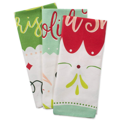 DII Holiday Kitchen Towel Set, Christmas Tea Towels for Baking, Cooking & Entertaining 18x28, Winter Wishes, 3 Piece