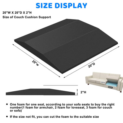 TW1TGOFT 2Pcs 50 x 50 cm Sofa Cushion Support - Sagging Sofa Support Repair Furniture Couch Seat Support for Seat Couch High Density Sponge for
