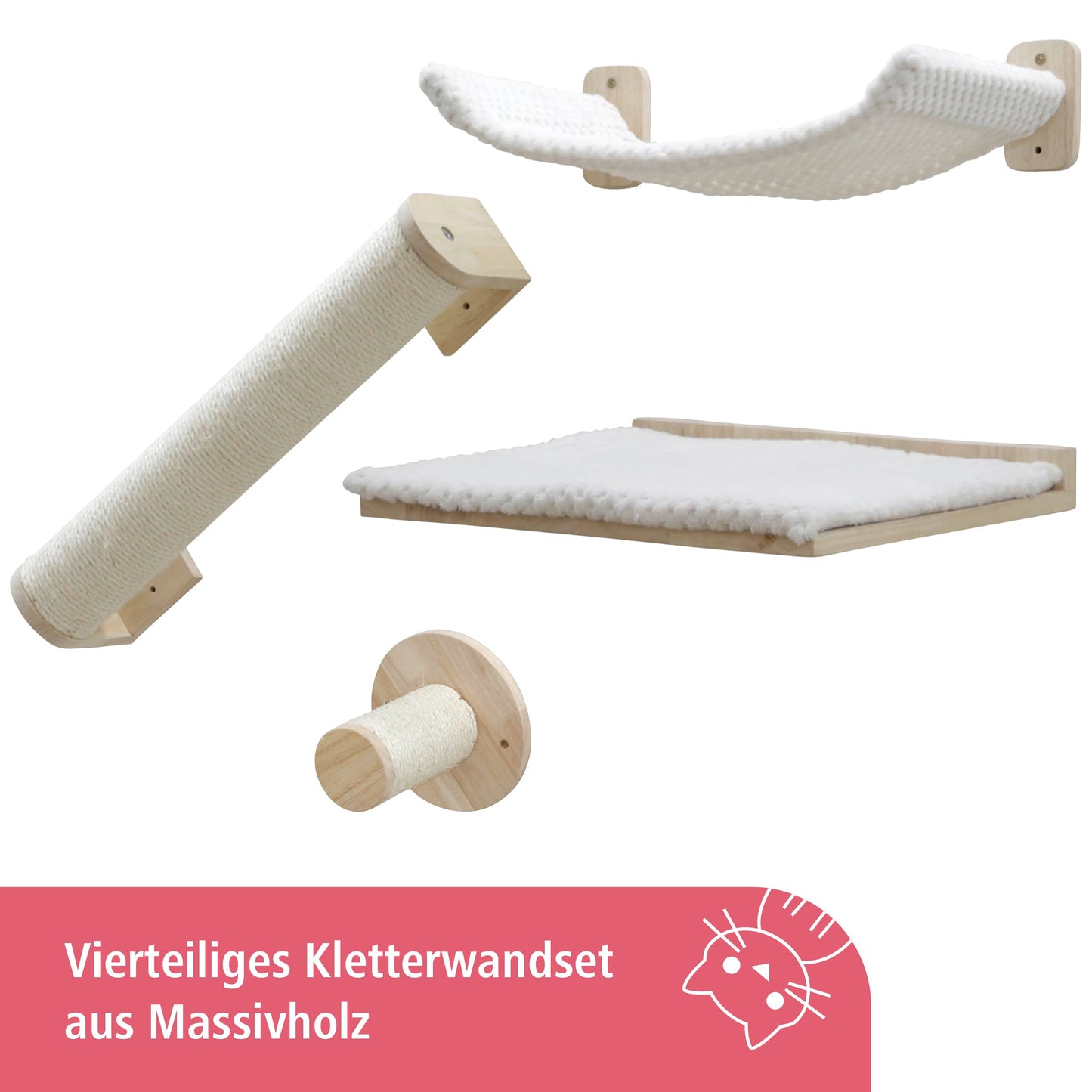 Kerbl Alps Cat Climbing Wall Step Lounger Board Column Hammock 4 Pieces