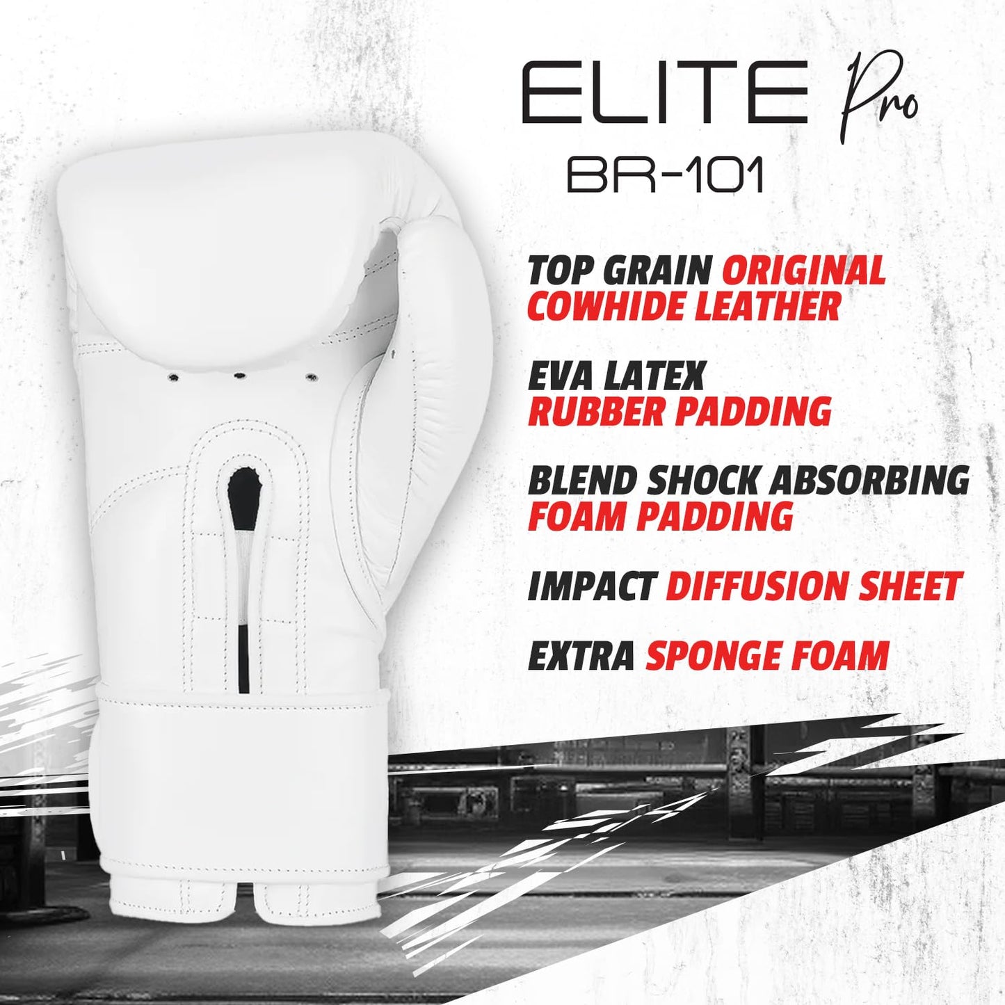 BRAVOSE Elite Pro Strap 14oz Boxing Gloves | Professional Leather Boxing Gloves for Punching Training, Sparring, MMA Kickboxing, Muay Thai Made By