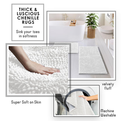 Clara Clark Bathroom Accessories Set - Bathroom Accessory Set with Shower Curtain Set, Toilet Brush, Trash Can & Soap Dispenser & Rugs