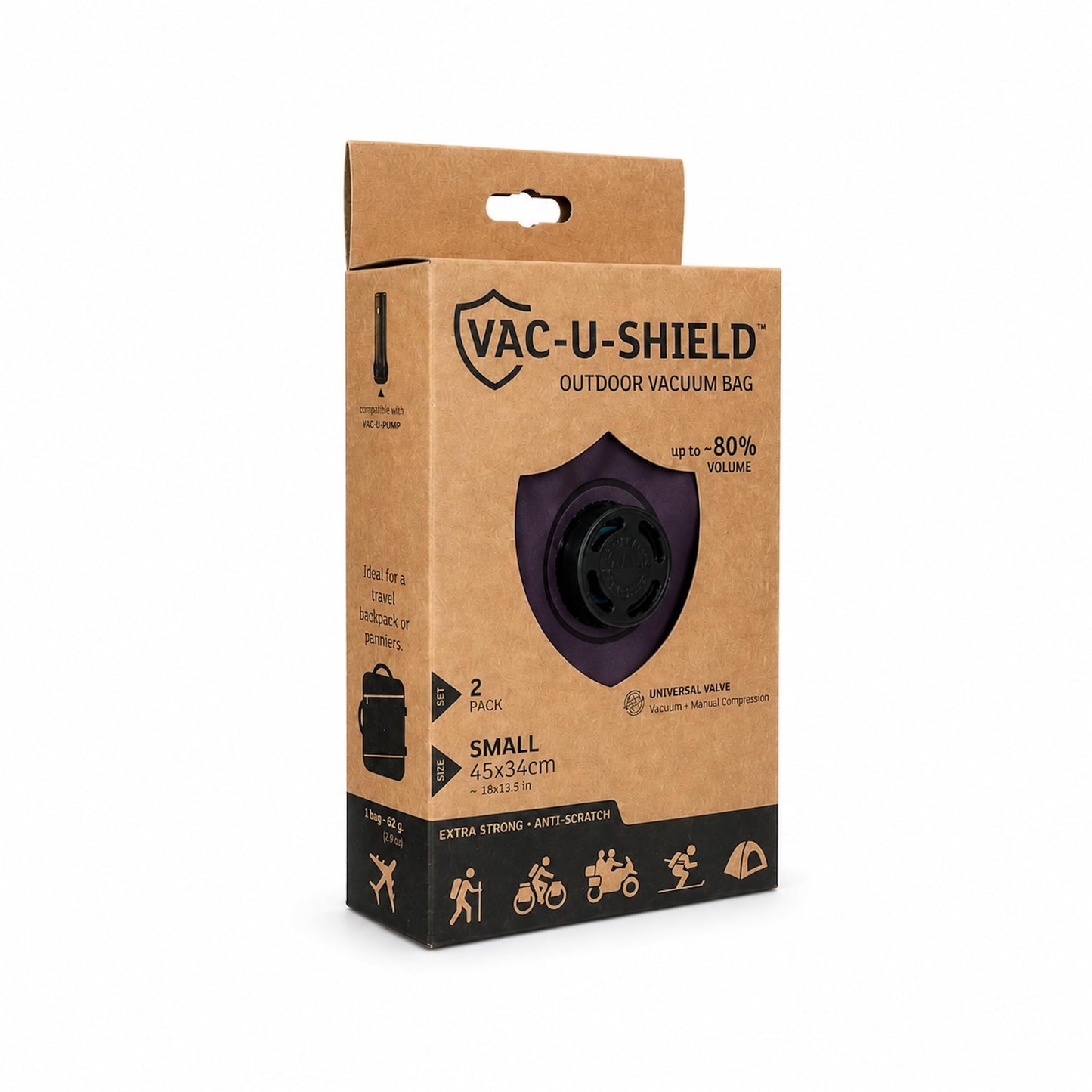 Vac-U-Shield 6 Outdoor Vacuum Bags, 3 Sizes S M L, Travel Anti-Scratch