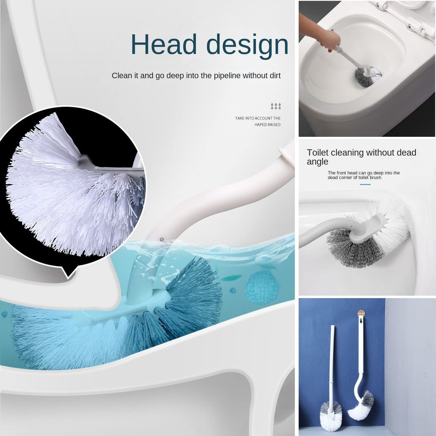 Toilet Brush Bowl Cleaner Scrubber Brushes for Bathroom Long Handle, 2 Pack