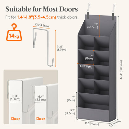 Lifewit Over the Door Shoe Organizers, Hanging Shoe Storage Rack with 11 Pockets, 5 Layers Shoe Holder for Closet Door Includes Boots, Toys