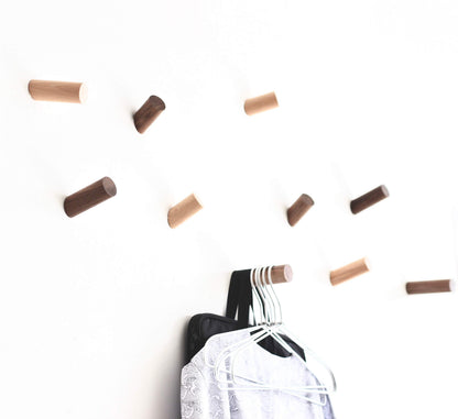 anaan Wooden Coat Hooks Walnut Single Straight Modern Coat Rack Design