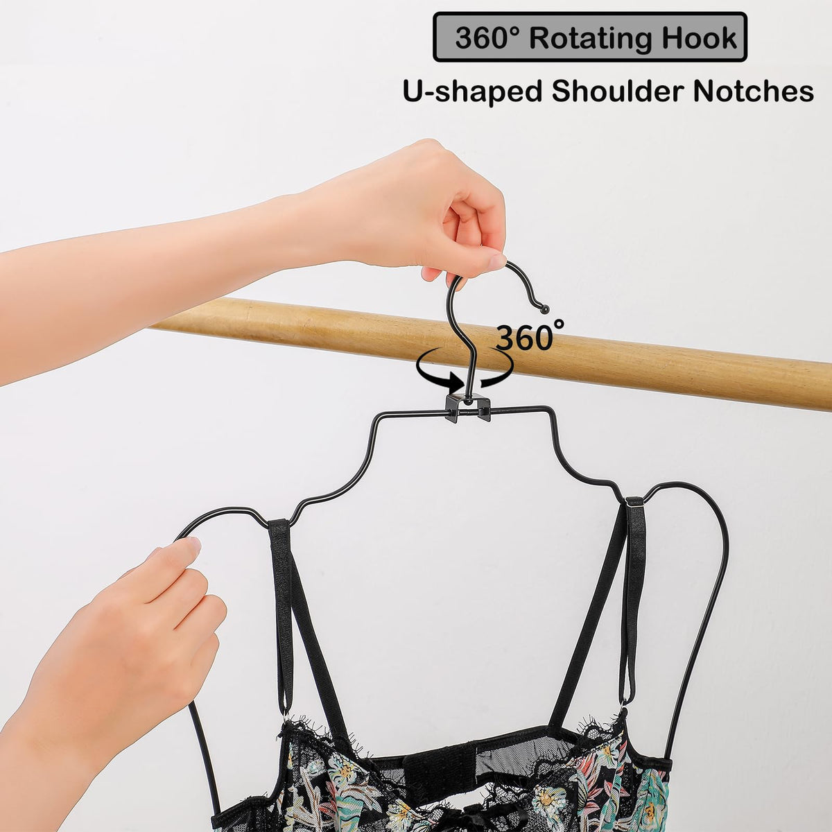 Arekuaei Foldable Metal Bikini Body Shape Hangers for Swimwear Bikini Display (Black)