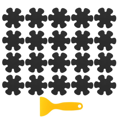 sourcing map 20pcs Non-Slip Bathtub Stickers, Anti Slip Shower Stickers Showers Treads Bright Flowers Appliques with Scraper for Bath Tub Shower