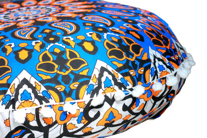 CRAFT KALA 22" Mandala Meditation Floor Pillows Cover Pouf Cover Round Seating Bohemian Mandala Cotton Floor Cushion Cover Outdoor Fireplace Seating