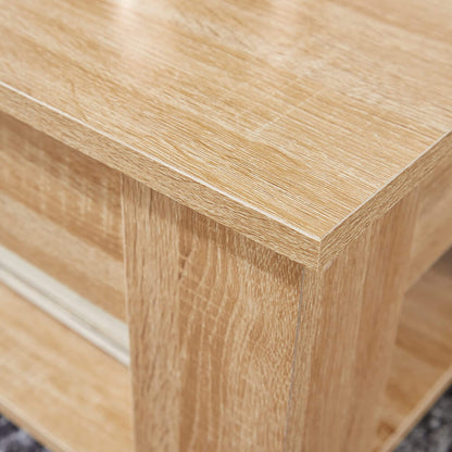 Home Source Coffee Table with Lift Up Top Storage Area and Magazine Shelf, Oak Effect