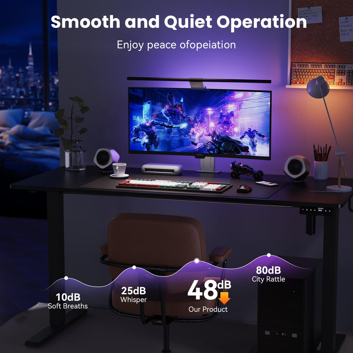 WALKINGDESK Electric Standing Desk, 140 x 60 cm, Black