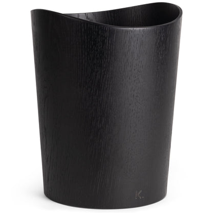 Kazai. Real Wood Waste Paper Bin Brje | Wooden Paper Basket for Office, Kids' Room, Bedroom and more | 9 liters | Oak black