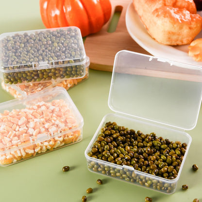 Ezranova 5 Pieces Storage Boxes with Lid,Rectangular Empty Mini Clear Plastic Organizer Storage Box Containers with Hinged Lids for Small Items Beads