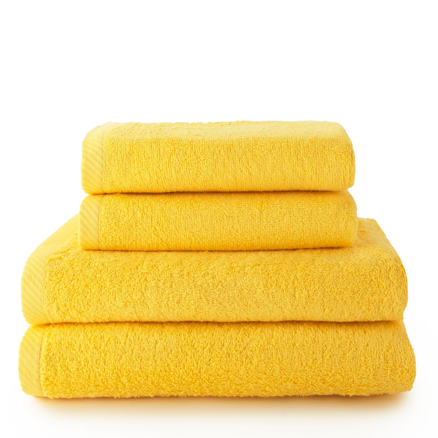 Top Towels - Set of 2 Hand Towels and 2 Bath or Shower Towels - Towel Set -100% Cotton - 400 g/m2