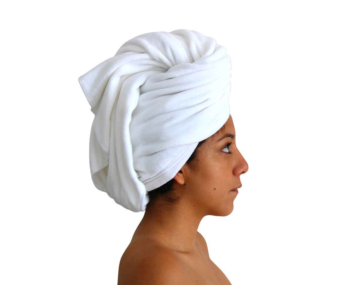 Immaculate Textiles XL Premium Microfibre Hair Drying Towel/Turban/Wrap - 130x65cm (51x25in) - 400GSM : Super Soft, Extra Long