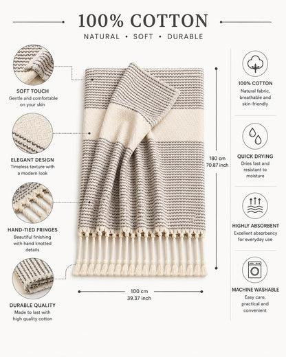 Babila Turkish Hammam Peshtemal Towel | Lightweight & Quick-Drying & Absorbent | Turkish Travel, Spa & Beach Towel | Soft, Compact & Versatile