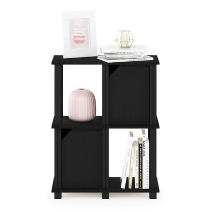 Furinno Brahms 3-Tier Storage Shelf with 2 Doors, Black Oak/Black