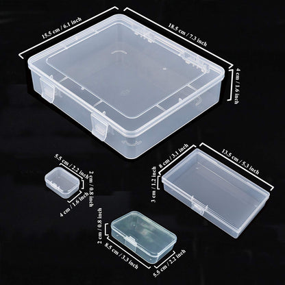 Goodma 7 Pieces Mixed Sizes Rectangular Clear Plastic Storage Box
